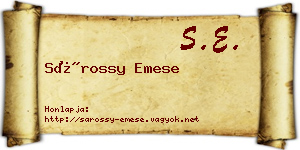 Sárossy Emese névjegykártya